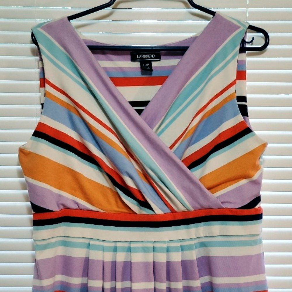 Land's End wrap front fit and flare dress